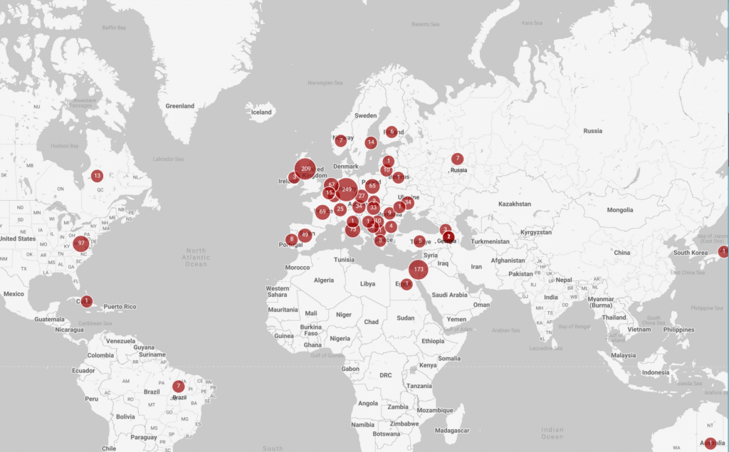 EAJS Membership map